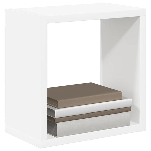 vidaXL Wandschappen kubus 2 st 26x15x26 cm wit en sonoma eikenkleurig