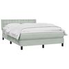 vidaXL Boxspring met matras fluweel lichtgrijs 140x220 cm