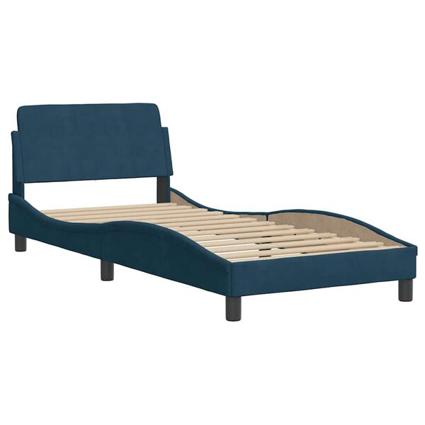 vidaXL Bedframe met hoofdeinde "Dover" fluweel blauw 80x200 cm