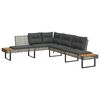 vidaXL 2-delige Loungeset met kussens poly rattan en glas grijs