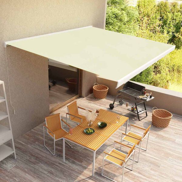 vidaXL Luifel handmatig 400x300 cm cr&egrave;me