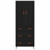 vidaXL Highboard met lade Zwart Eiken 69,5 x 34 x 180 cm Bewerkt hout