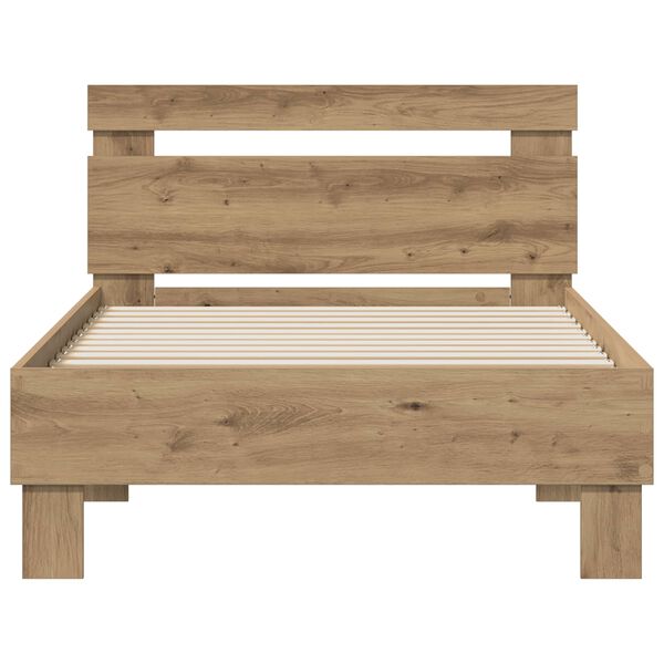vidaXL Bedframe Artisan Eiken 98.5 x 200 cm Bewerkt hout