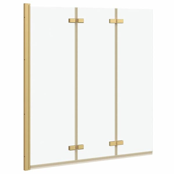 vidaXL Douche Omhulsel Goud 130 x 138 cm ESG-glas en aluminium