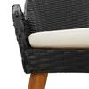 vidaXL Tuin Eetset met kussen 7 pcs Zwart poly rattan