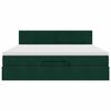 vidaXL Ottoman bed met matras en LED's 160x200cm fluweel donkergroen
