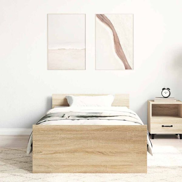 vidaXL Bedframe zonder matras hout sonoma eikenkleurig 100x200 cm