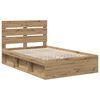 vidaXL Bedframe Ambachtelijk eiken 120 x 200 cm Massief grenenhout