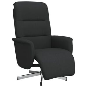 vidaXL Fauteuil verstelbaar met voetensteun stof zwart
