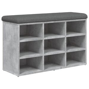vidaXL Schoenenbank 82x32x50 cm bewerkt hout betongrijs