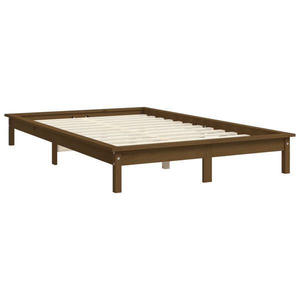 vidaXL Bedframe massief grenenhout honingbruin 160x200 cm