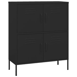 vidaXL Opbergkast 80x35x101,5 cm staal zwart
