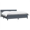 vidaXL Boxspring met matras fluweel donkergrijs 180x220 cm