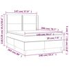 vidaXL Boxspring met matras en LED stof donkerbruin 140x200 cm