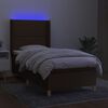 vidaXL Boxspring met matras en LED stof taupe 80x200 cm