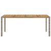 vidaXL Tuintafel met acaciahouten blad 190x90x75 cm poly rattan grijs