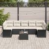 vidaXL Tuin Sofa Set met kussen 8 pcs Zwart poly rattan