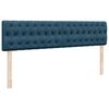 vidaXL Ottoman bed met matras en LED's 160x200cm fluweel donkerblauw