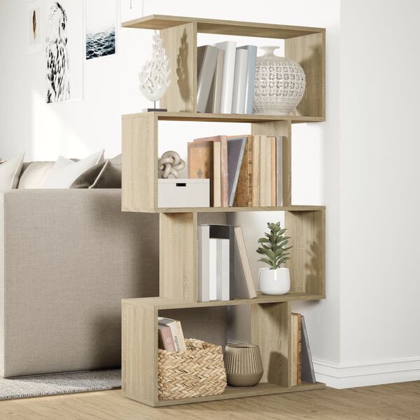 vidaXL Kamerscherm / boekenkast 4-laags 70x24x129 cm hout sonoma eiken