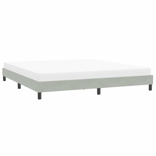 vidaXL Bedframe zonder matras 200x220 cm fluweel lichtgrijs