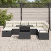 vidaXL Tuin Sofa Set met kussen met opslag 9 pcs Zwart Poly riet