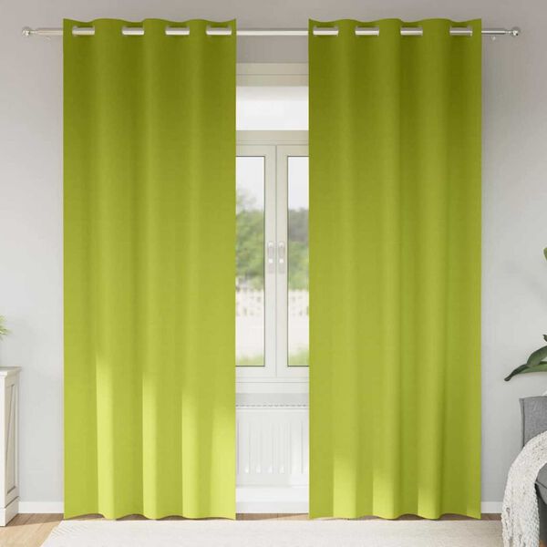vidaXL Zwart-out Gordijnen met Ringen 2 pcs Groen 260 x 140 cm