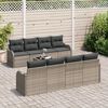 vidaXL Tuin Sofa Set met kussen 9 pcs Grijs Poly Riet en Staal en Glas
