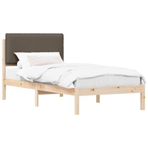 vidaXL Bedframe met Gevoerd Hoofdgedeelte Taupe 80 x 200 cm