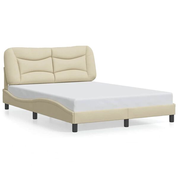 vidaXL Bedframe zonder matras "Hvar" 120x200 cm stof cr&egrave;mekleurig