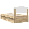 vidaXL Bedframe met hoofdeinde Sonoma 90 x 190 cm Massief grenenhout
