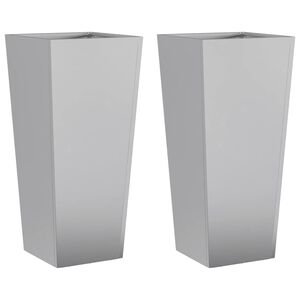 vidaXL Plantenbakken 2 st 35x35x75 cm gegalvaniseerd staal