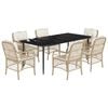 vidaXL 7-delige Tuinset met kussens poly rattan beige