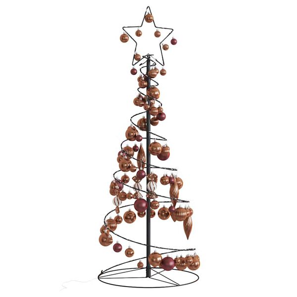 vidaXL LED-kerstboom met kerstballen 80 LEDs warm wit 120 cm