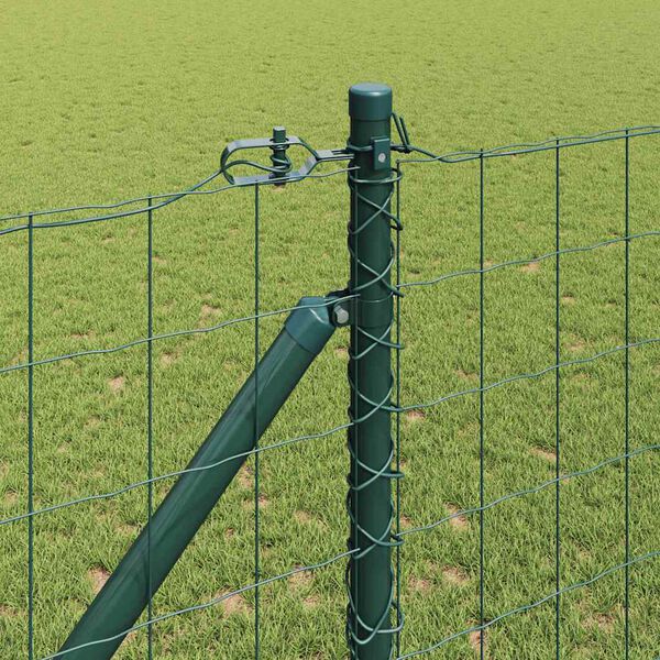 vidaXL Hek met Paal Groen 1,4 x 10 m Staal en PVC