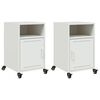 vidaXL Nachtkastjes 2 st 36x39x59 cm staal wit