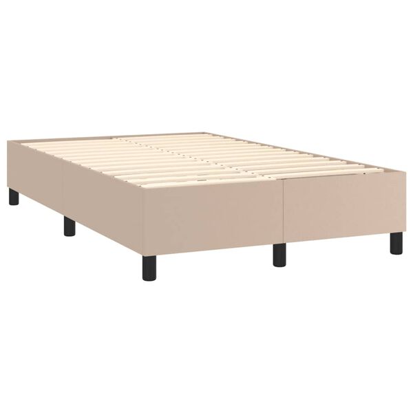 vidaXL Boxspring met matras kunstleer cappuccinokleurig 120x190 cm