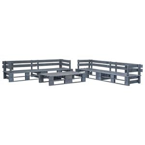 vidaXL 6-delige Loungeset pallet hout grijs