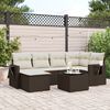 vidaXL 7-delige Loungeset met kussens poly rattan bruin