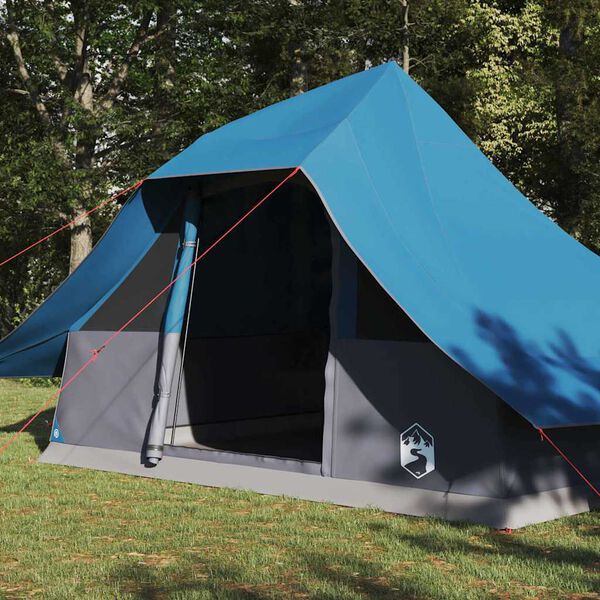 vidaXL Tipi Tent met dak met opslag Blauw 364 x 281 x 257 cm taft