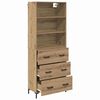 vidaXL Hoge kast Artisan Eiken 69,5 x 34 x 180 cm Bewerkt hout