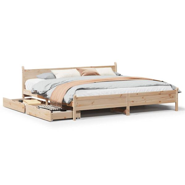 vidaXL Bedframe zonder matras massief grenenhout 180x200 cm