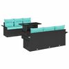 vidaXL Tuin Sofa Set met kussen met opslag 7 pcs Zwart Poly riet