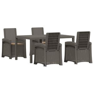 vidaXL Tuin eettafelset 5 st Lichtgrijs en Taupe PP