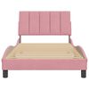 vidaXL Bedframe zonder matras "Hanko" fluweel roze 100x200 cm