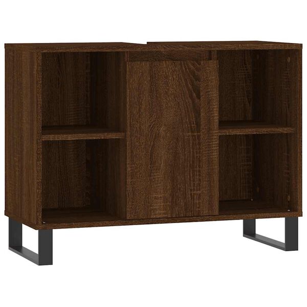 vidaXL Badkamerkast 80x33x60 cm bewerkt hout bruin eikenkleur