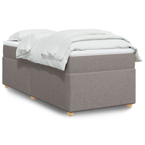vidaXL Boxspring met matras stof taupe 100x200 cm