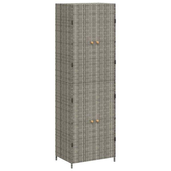 vidaXL Tuinkast 59x40x180 cm poly rattan grijs