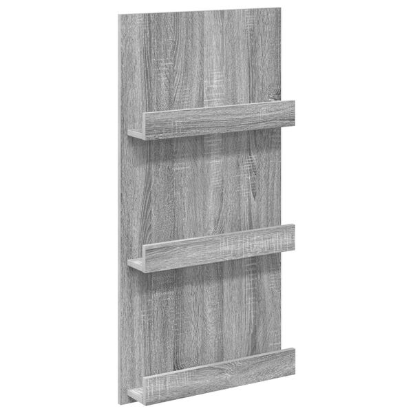 vidaXL Tijdschrift Rek Grijs Sonoma 51 x 11 x 102 cm Bewerkt hout