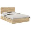 vidaXL Opslag bed met lade Sonoma Eiken 140 x 190 cm Bewerkt hout
