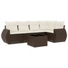 vidaXL 6-delige Loungeset met kussens poly rattan bruin
